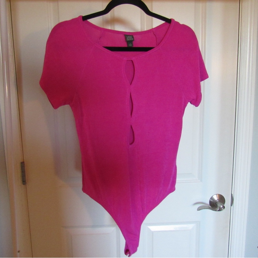 Hot Pink Bodysuit with Cutouts